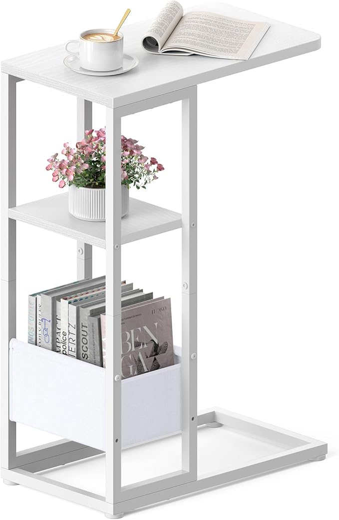 C Shaped End Table, Small Side Table by Yuede