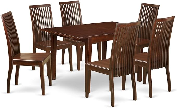 East West Furniture MLIP7-MAH-W 7 Piece Dining Set Consist of a Rectangle by EastWestFurniture