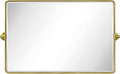 TEHOME 24 x 38'' Horizontal Farmhouse Gold Metal Framed Pivot Rectangle by TEHOME