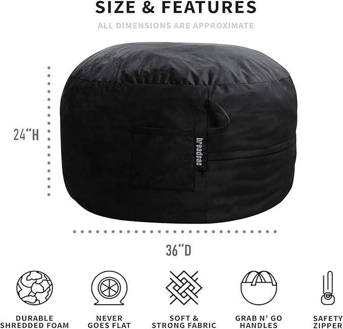 Bean Bag Chairs, Memory Foam Stuffing Bean Bag Chair - Image 2