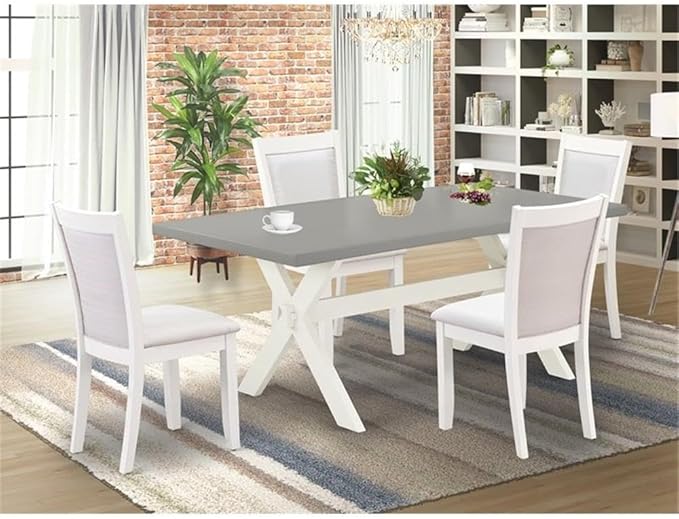 East West Furniture X097MZ001-5 5 Piece Dining Table Set - Image 2