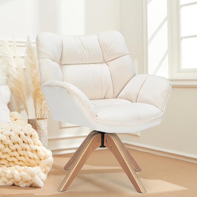 Mid Century Accent Chair, Fabric Desk Chair, Modern Cozy Vanity Chair no by SOERGO