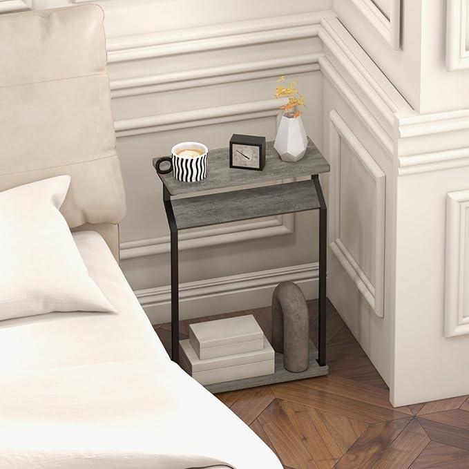 Narrow Side Table for Small Spaces, Slim Couch Tray Table, Skinny Thin End - Image 5