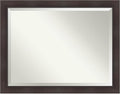 Amanti Art Brown Wall Mirror 36x46 Sloped Espresso Rectangle Bathroom Mirror by AmantiArt