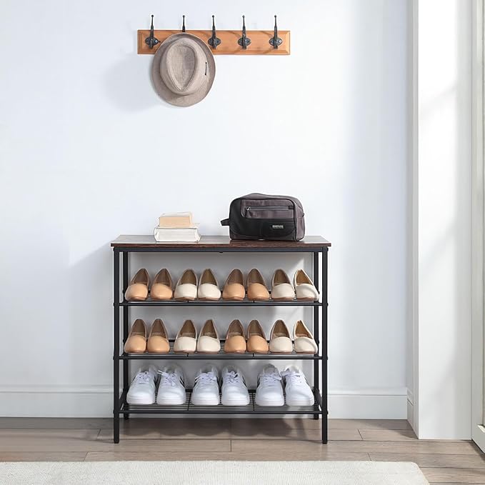 4-Tier Shoe Rack Organizer, Metal Mesh Shoe Storage Shelf, - Image 6