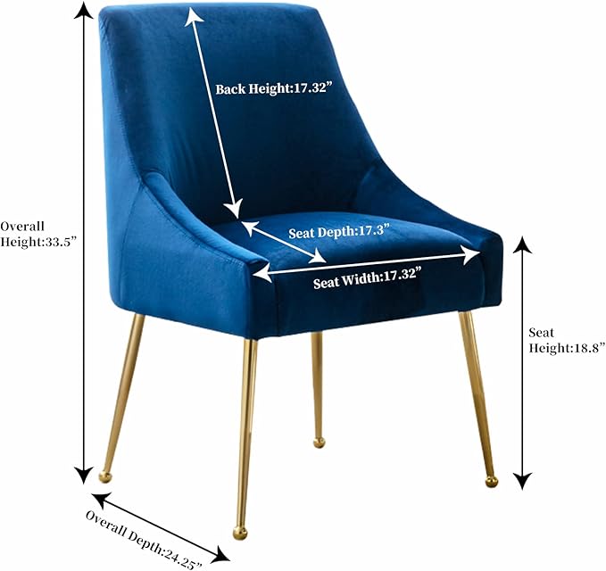 Velvet Dining Chairs Set of 2, Furniture Collection Modern Contemporary - Image 3