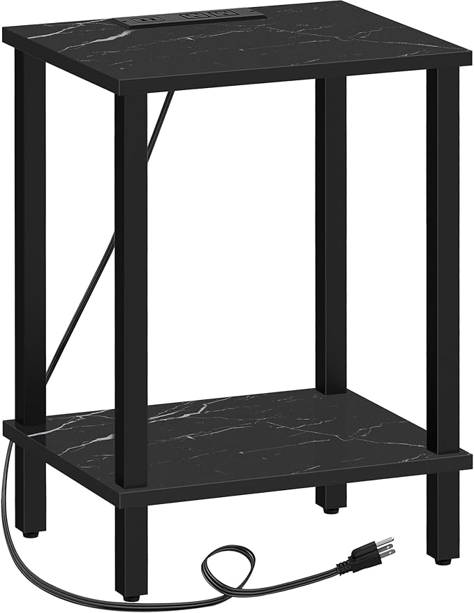 TUTOTAK End Table with Charging Station, Small Side Table, Nightstand Bedside - Image 8