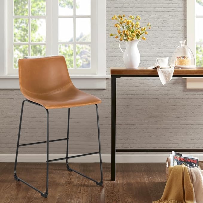 POLY & BARK Bar Stools Set of 3 – 34" Counter Height Chairs - Image 2