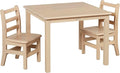 ECR4Kids 30in x 30in Square Hardwood Table and Chair Set, 12in Seat Height by ECR4Kids