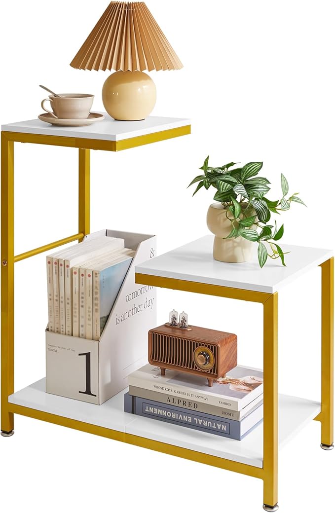 G-Shaped End Table for Living Room, Sofa Table Corner Tables, Nightstand by Aibijusolidwoodfurniture
