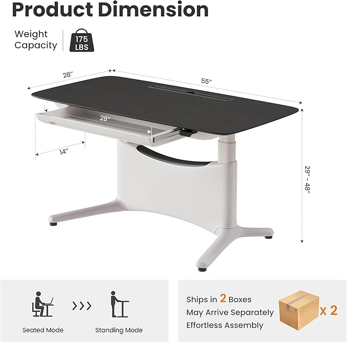 COLAMY Electric Adjustable Standing Desk – 48 x 28 Inch Sit Stand Desk - Image 2