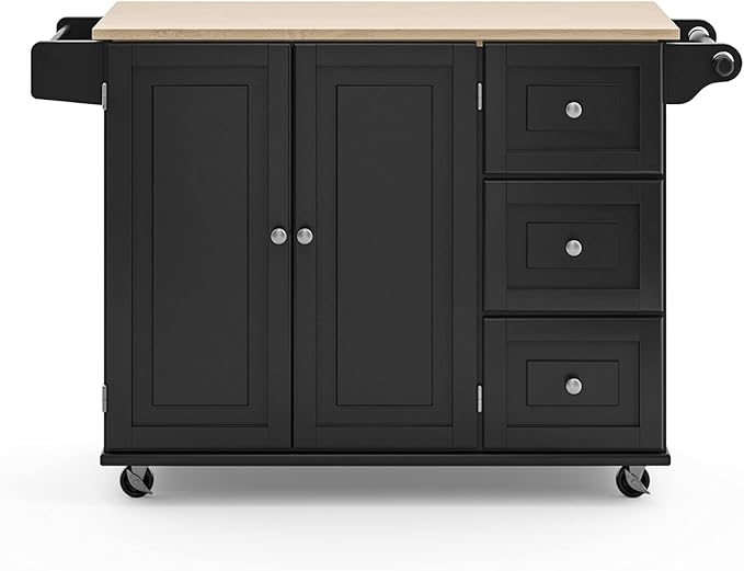 Homestyles Dolly Madison Black Mobile Kitchen Island Cart - Image 9