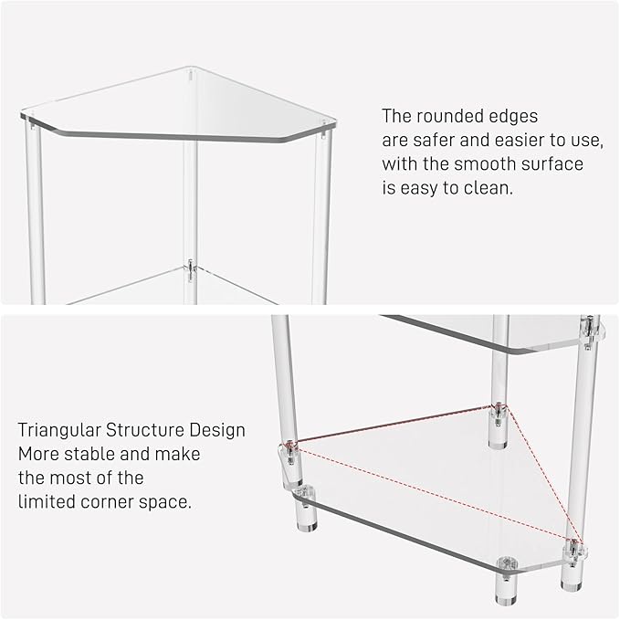 Eglaf Acrylic Corner Side Table - Image 4