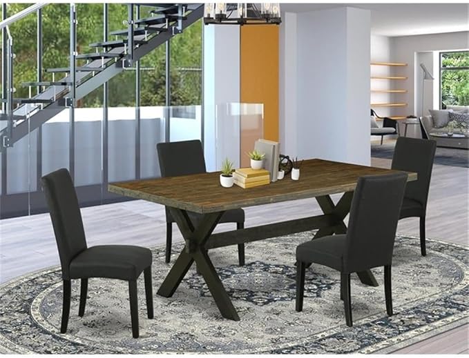 East West Furniture X677DR124-5 5 Piece Dining Room Table Set Includes a - Image 2