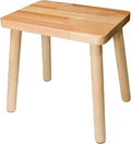 Solid Wood Step Stool, 13.4inch Square Wooden Foot Stool, Portable Short Stool by GZQXHOME