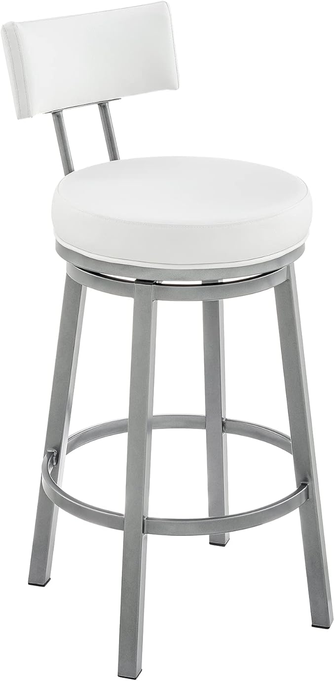 Armen Living Dalza Swivel Counter or Bar Stool in Cloud Finish by ArmenLiving