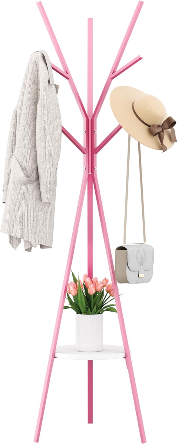 Coat Rack Hat Stand Free Standing Display Hall Tree Metal Hat Hanger Garment by HOMEBI