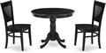 East West Furniture ANVA3-BLK-W 3 Piece Kitchen Table Set by EastWestFurniture