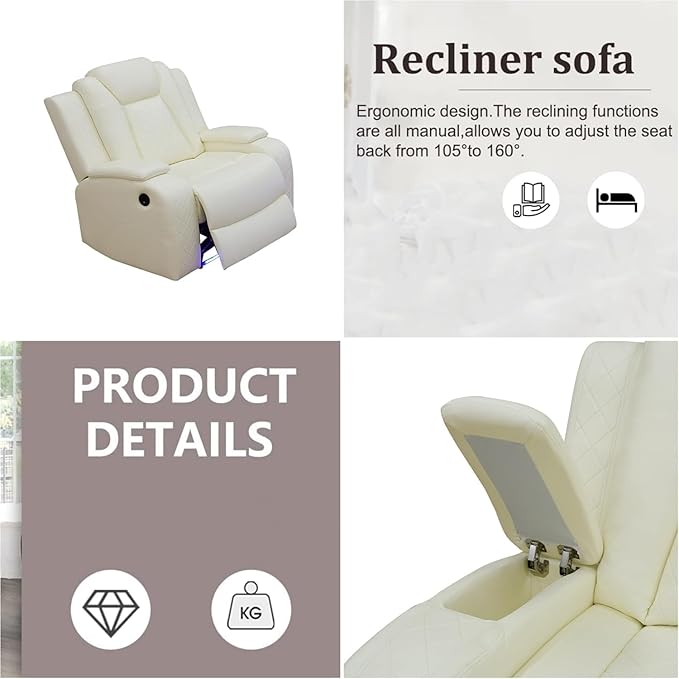 Oversized Power Recliner Chair, Oversized Single Electric Recliner Furniture - Image 3