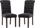COLAMY Button Tufted Dining Chairs Set of 2, Parsons Upholstered Fabric Dining by COLAMYINC
