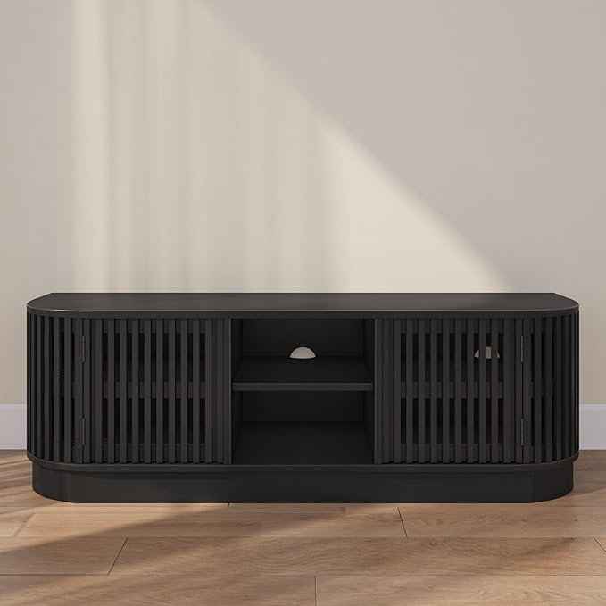 Plank+Beam Contour Wood TV Stand, Solid Wood Entertainment Console - Image 10