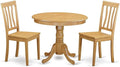 East West Furniture ANTI3-OAK-W 3 Piece Dining Set Contains a Round Kitchen by EastWestFurniture