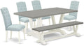 East West Furniture V097CE215-6 6 Piece Dining Set Contains a Rectangle Dining by EastWestFurniture