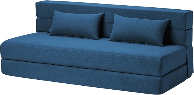 Folding Sofa Bed with Pillows- Convertible Chair Floor Couch & Sleeping Mattress by SUYOLS