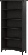 Bush Furniture Salinas 5 Shelf Bookcase In Vintage Black, Tall Bookshelf by BushHome