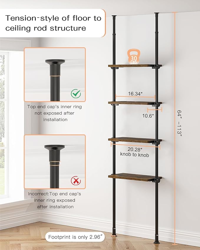ALLZONE Adjustable Tall Narrow Bookshelf - Image 2