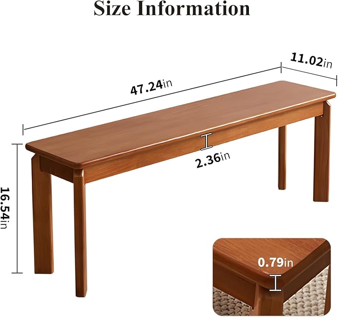 Dining Bench, Solid Wood Bench - Image 2