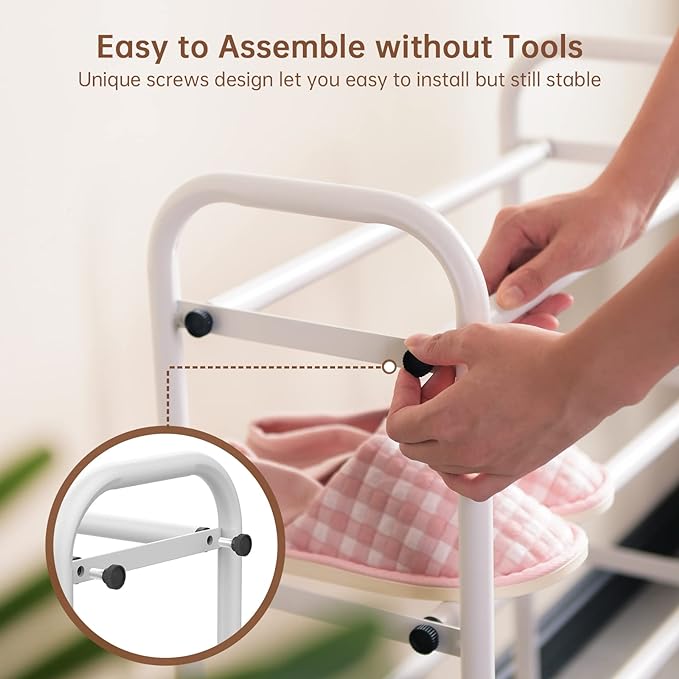 Gonfoam 3-Tier Expandable Shoe Rack, Adjustable Shoe Shelf Storage Organizer - Image 4