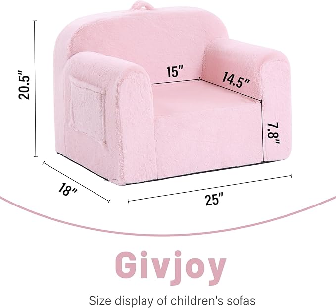 Toddler Chair Plush Kids Couch, Comfy Kids Sofa Toddler Lounger Chair - Image 3