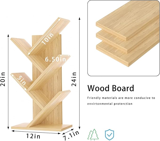 5 Tier Tree Book Shelf, Small Desktop Bookshelf - Image 3