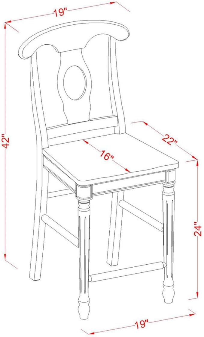 East West Furniture JAKE5-BLK-W 5 Piece Counter Height Pub Set Includes a Round - Image 5