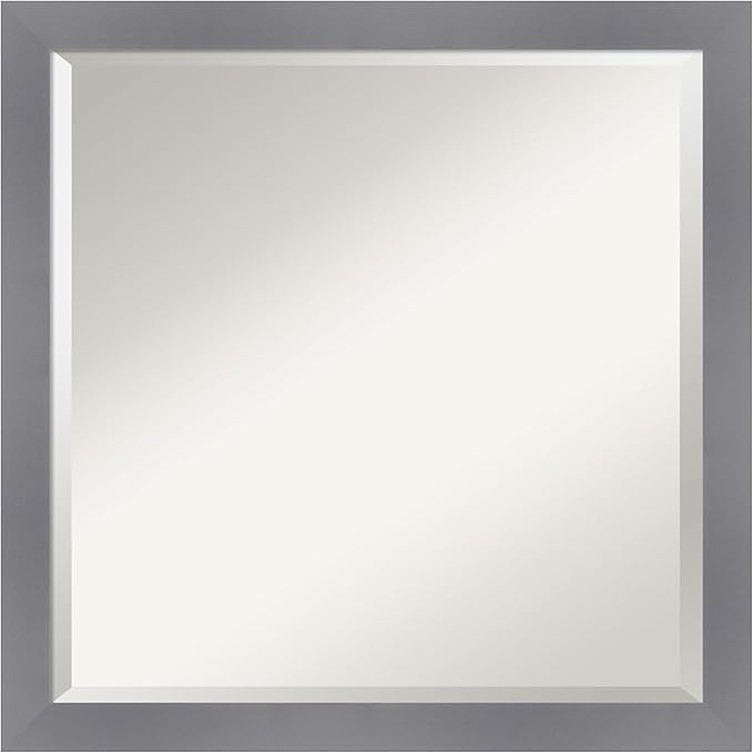 Amanti Art Grey Wall Mirror 23x23 Edwin Grey Square Bathroom Mirror by AmantiArt