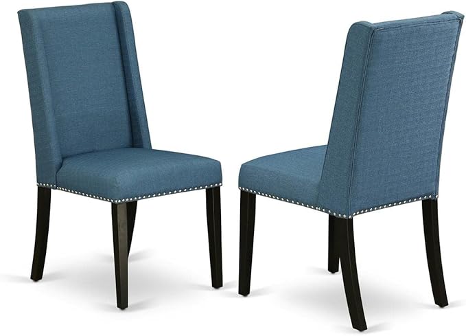 East West Furniture DLFL5-ABK-21 5 Piece Dining Room Table Set Includes a Round - Image 3