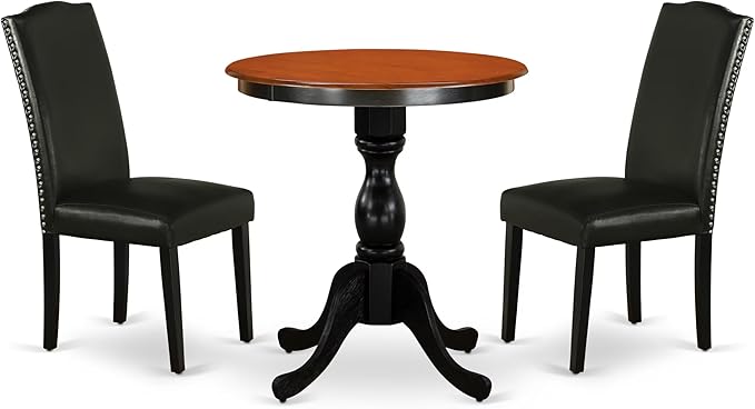 East West Furniture ESEN3-BCH-69 3 Piece Kitchen Table & Chairs Set Contains a by EastWestFurniture