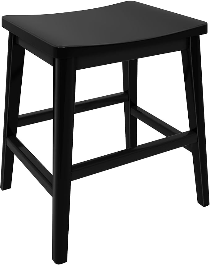 Plank+Beam Smythe Dining Stool, Sturdy Wood Modern Kitchen Stool, Saddle Seat - Image 4