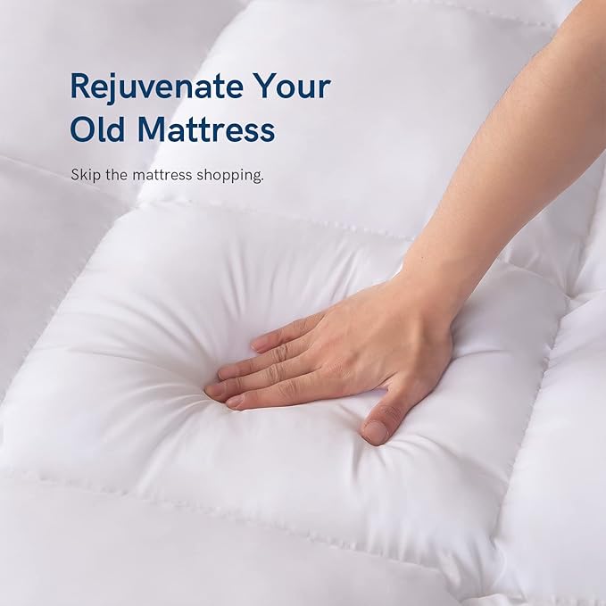 ELEMUSE Twin Mattress Topper for Back Pain, Extra Thick Mattress Pad Cover - Image 4