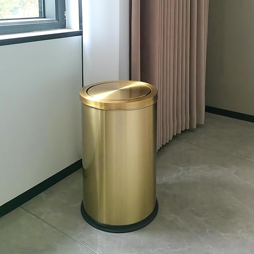 2.6 Gallon Gold Bathroom Trash can - Image 7