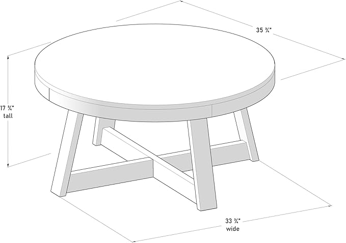 Plank+Beam Classic Round Coffee Table, Mini Center Tables - Image 2