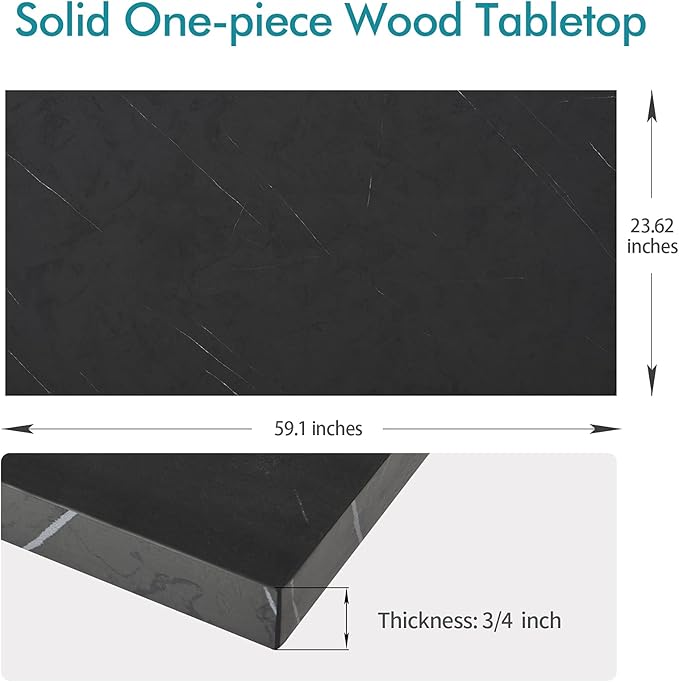 Kaboon Universal Tabletop 59.1"x23.62", Solid One-Piece Melamine Table Top - Image 3
