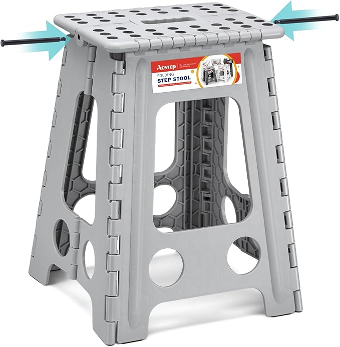 ACSTEP Folding Step Stool 17.5 Inch Heavy Duty Step Stool Foldable by ACSTEP