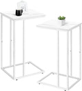 C Shaped End Table Set of 2 for Sofa and Bed, Slide Under Couch Tables by Possile