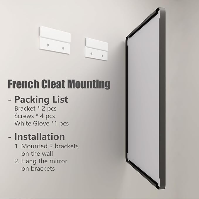 60x30 Black Framed Bathroom Mirror - Image 4
