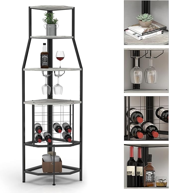 5-Tier Corner Wine Rack Floorstanding - Image 5