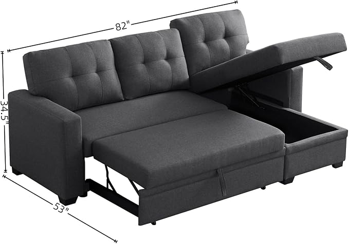 L-Shape Sofa Bed, Pull Out Sleeper Sofa - Image 2