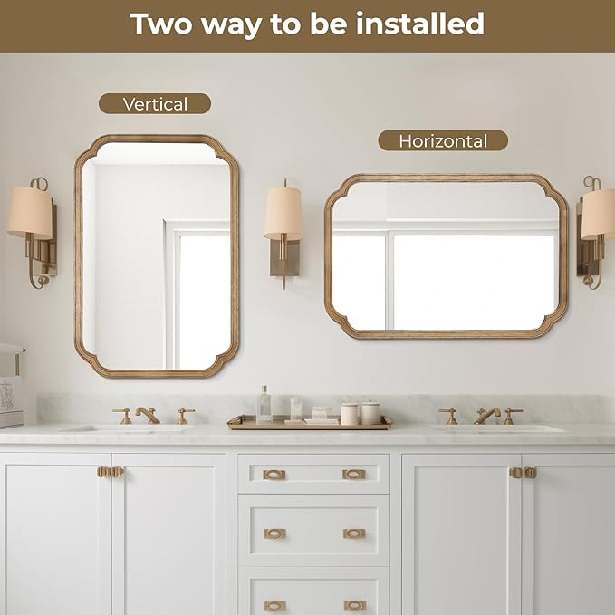 WallBeyond 24" x 36" Rounded Corner Arch Wall Mirror - Image 7