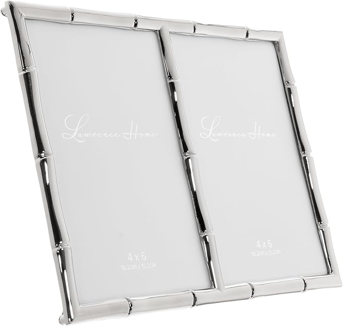 Lawrence Frames 4x6 Double Silver Metal Picture Frame - Image 2